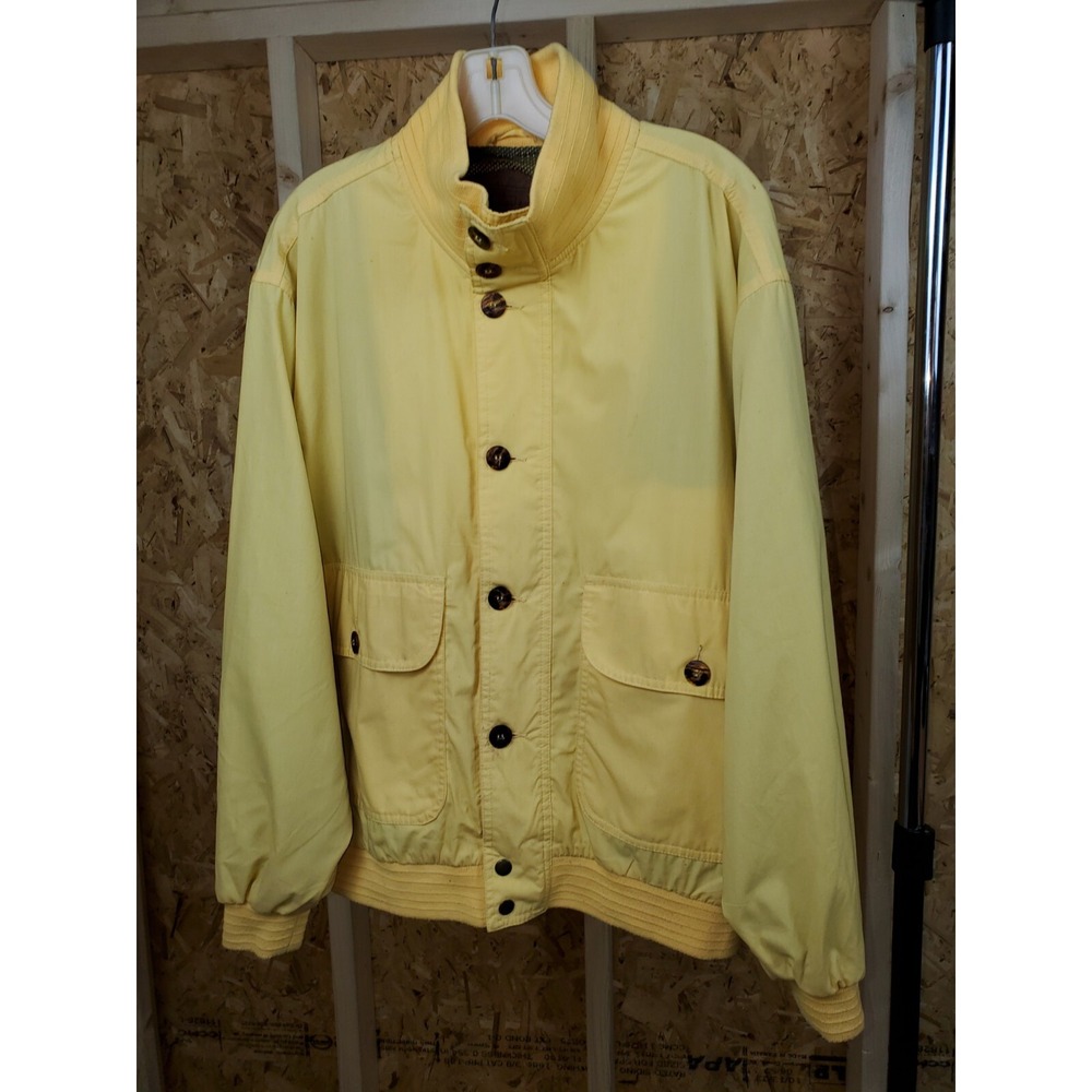 Vintage Woolrich Jacket 70's Size Medium Yellow Mens Lined Button Up